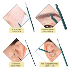 trousse de manucure et pédicure 24 en 1 – kit professionnel complet en acier inoxydable (vert élégance)